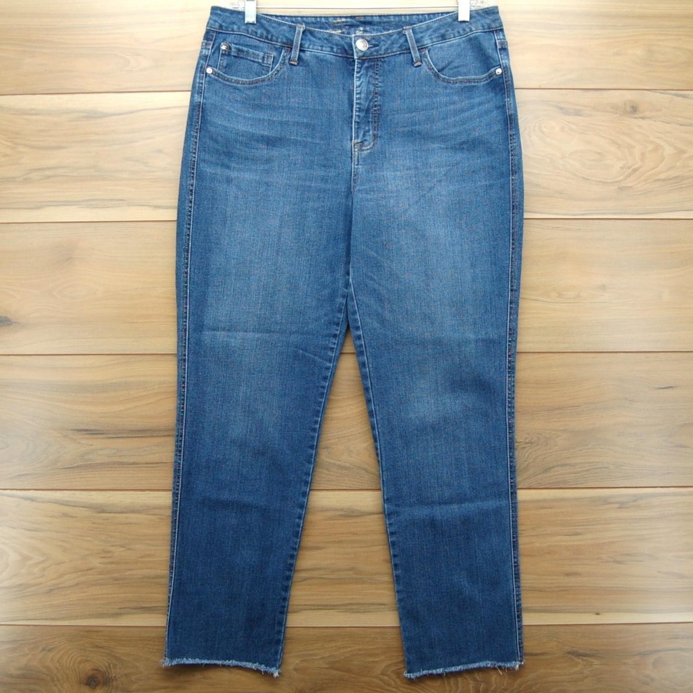 Seven7‎ Jeans Womens 12 Blue Weekend Easy Fit Boyfriend Raw Hem Stretch Tulum